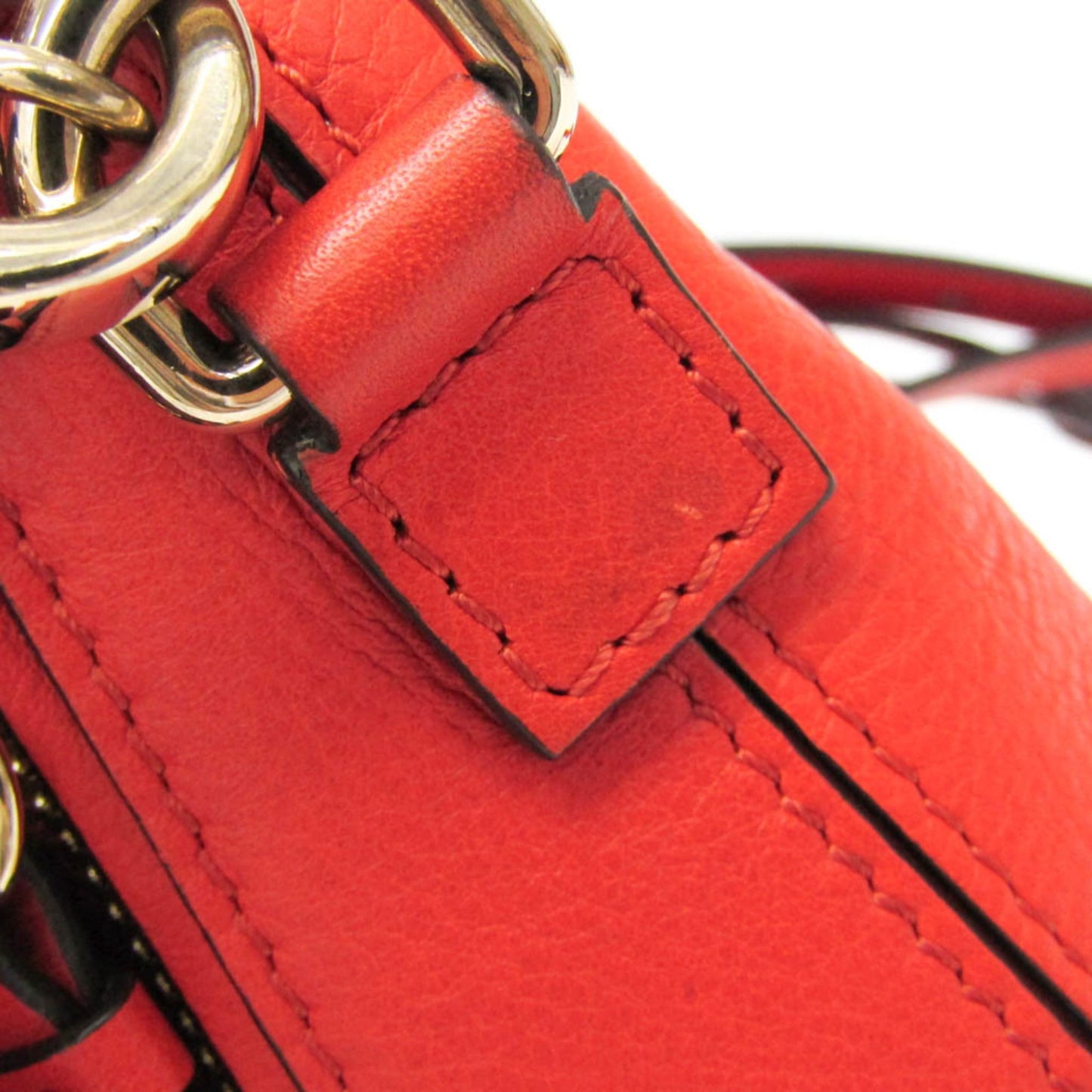 Chloe Faye Backpack Leather and Suede, Orange, Leather, Backpack