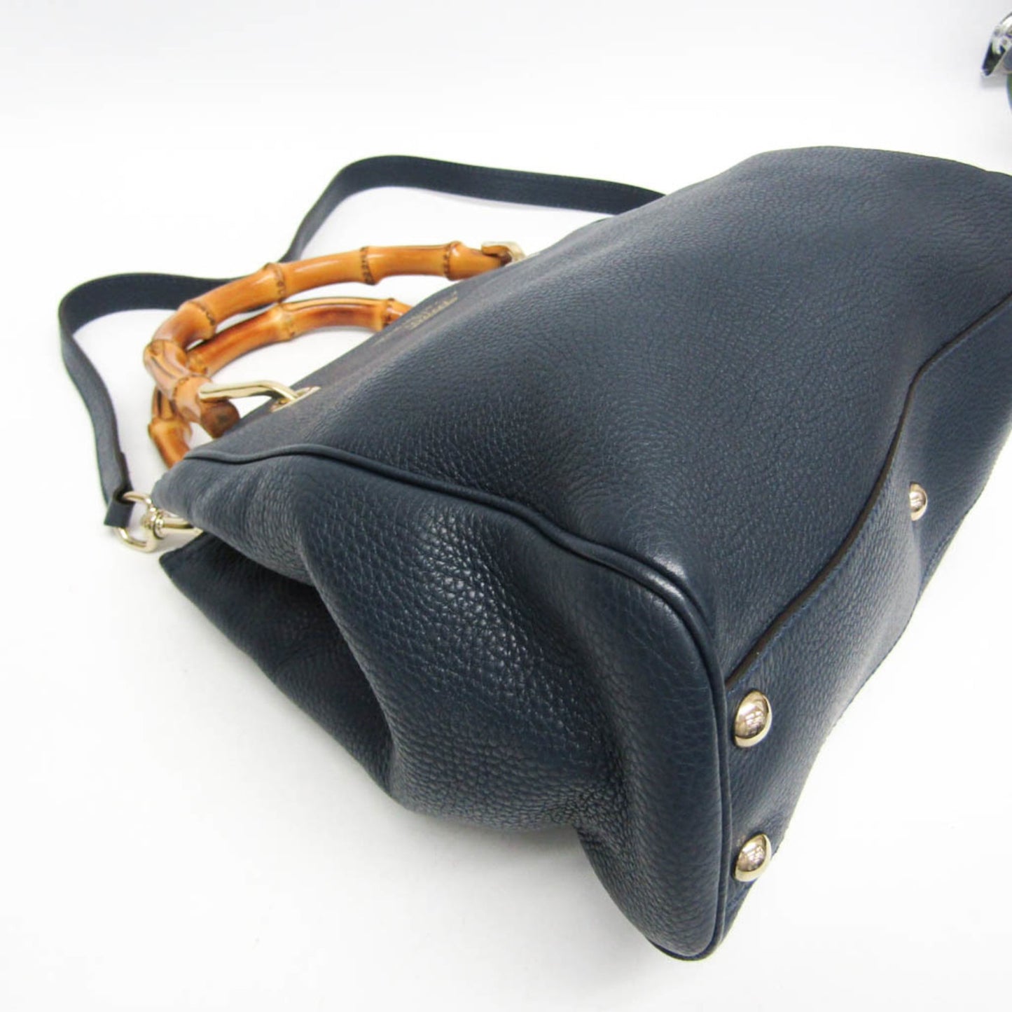 Gucci Bamboo Shopper Tote Leather, Blue, Leather, Tote Bag