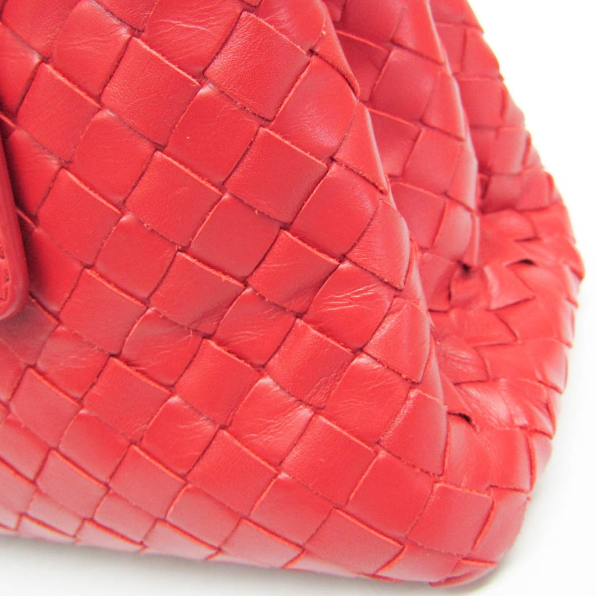 Bottega Veneta Roma Bag Intrecciato Nappa, RED, LEATHER, Shoulder bag