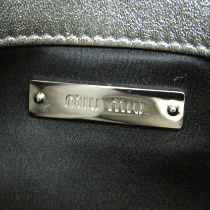 Miu Miu Crystal Clutch Matelasse Leather, SILVER, LEATHER, Shoulder bag