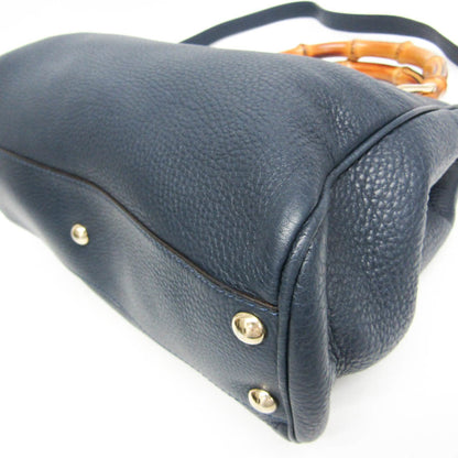 Gucci Bamboo Shopper Tote Leather, Blue, Leather, Tote Bag