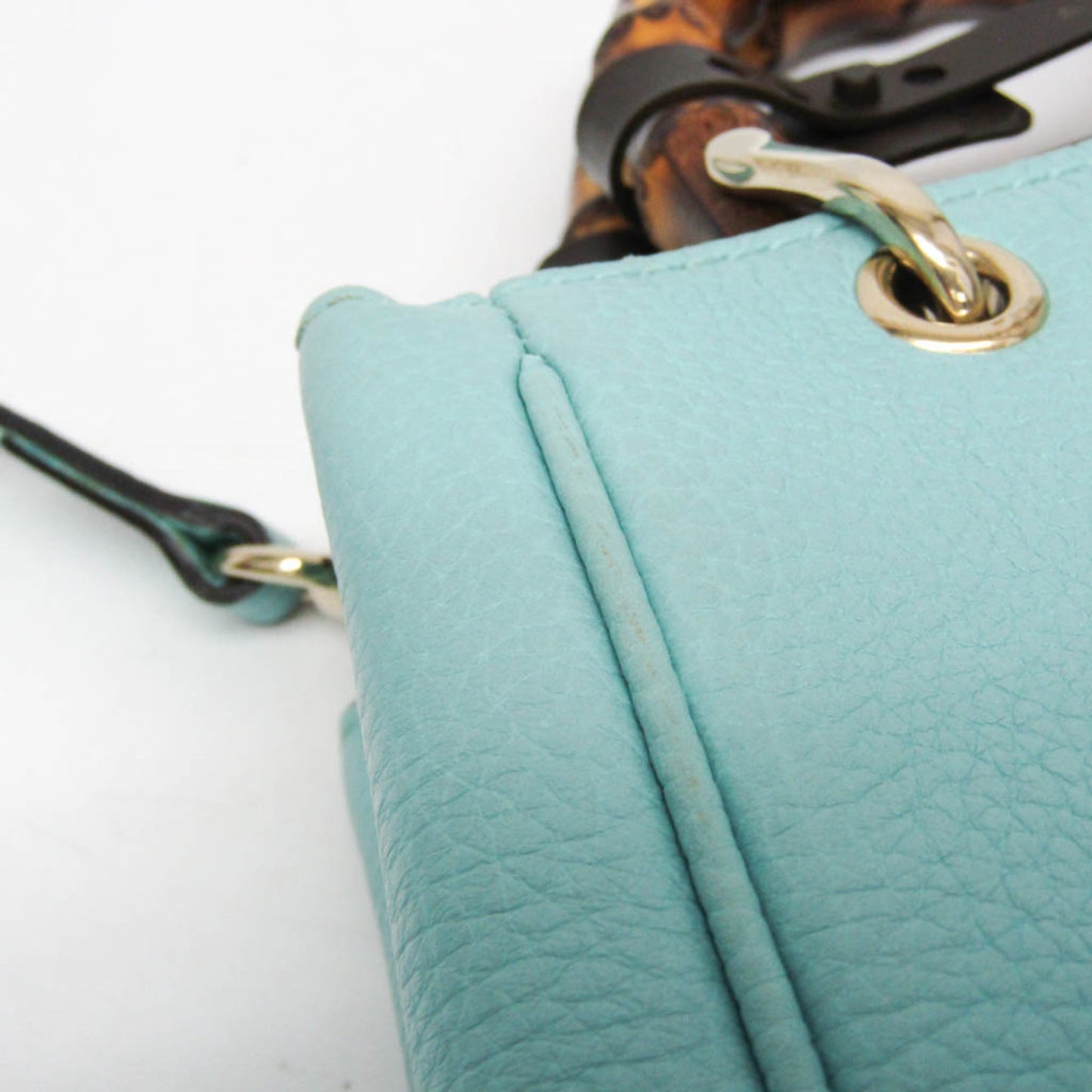 Gucci Bamboo Shopper Tote Leather, Blue, Leather, Tote Bag