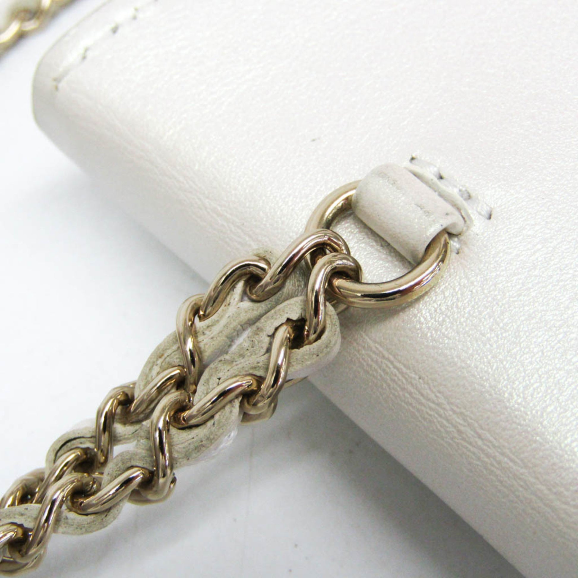 Chanel Chain Around Coin Purse with Chain Quilted Caviar, White, Leather, Shoulder Bag