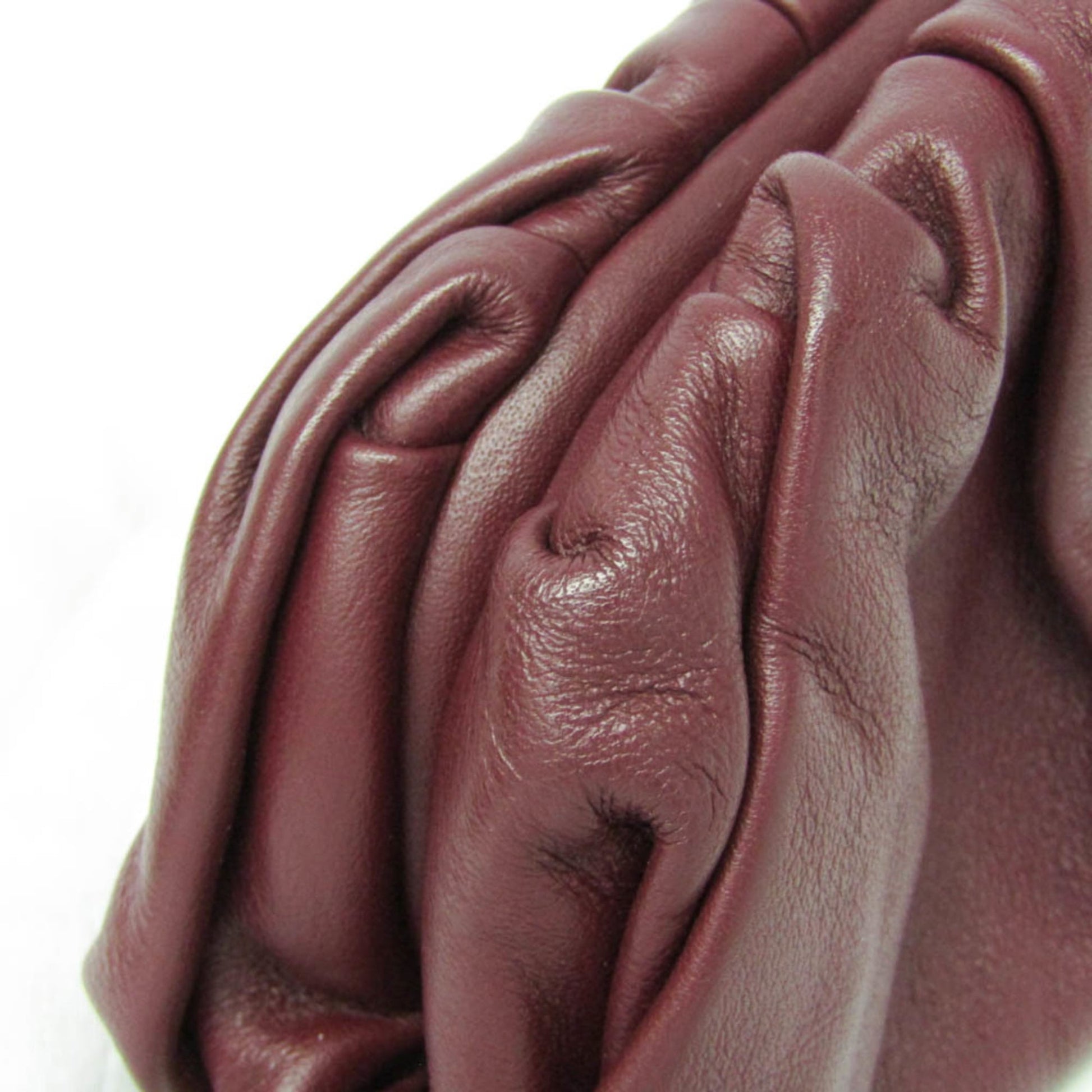Bottega Veneta The Pouch Leather, Burgundy, Leather, Clutch