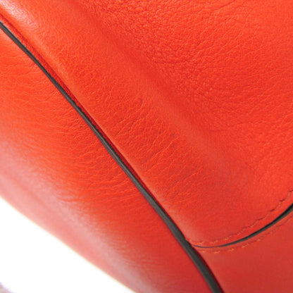 Chloe Faye Backpack Leather and Suede, Orange, Leather, Backpack