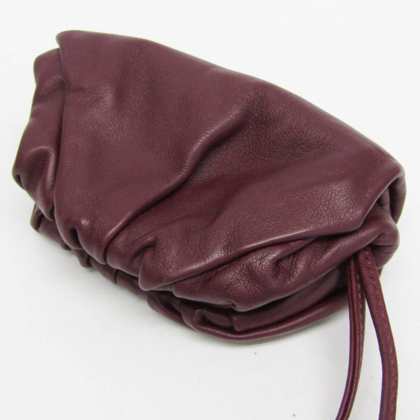 Bottega Veneta The Pouch Leather, Burgundy, Leather, Clutch