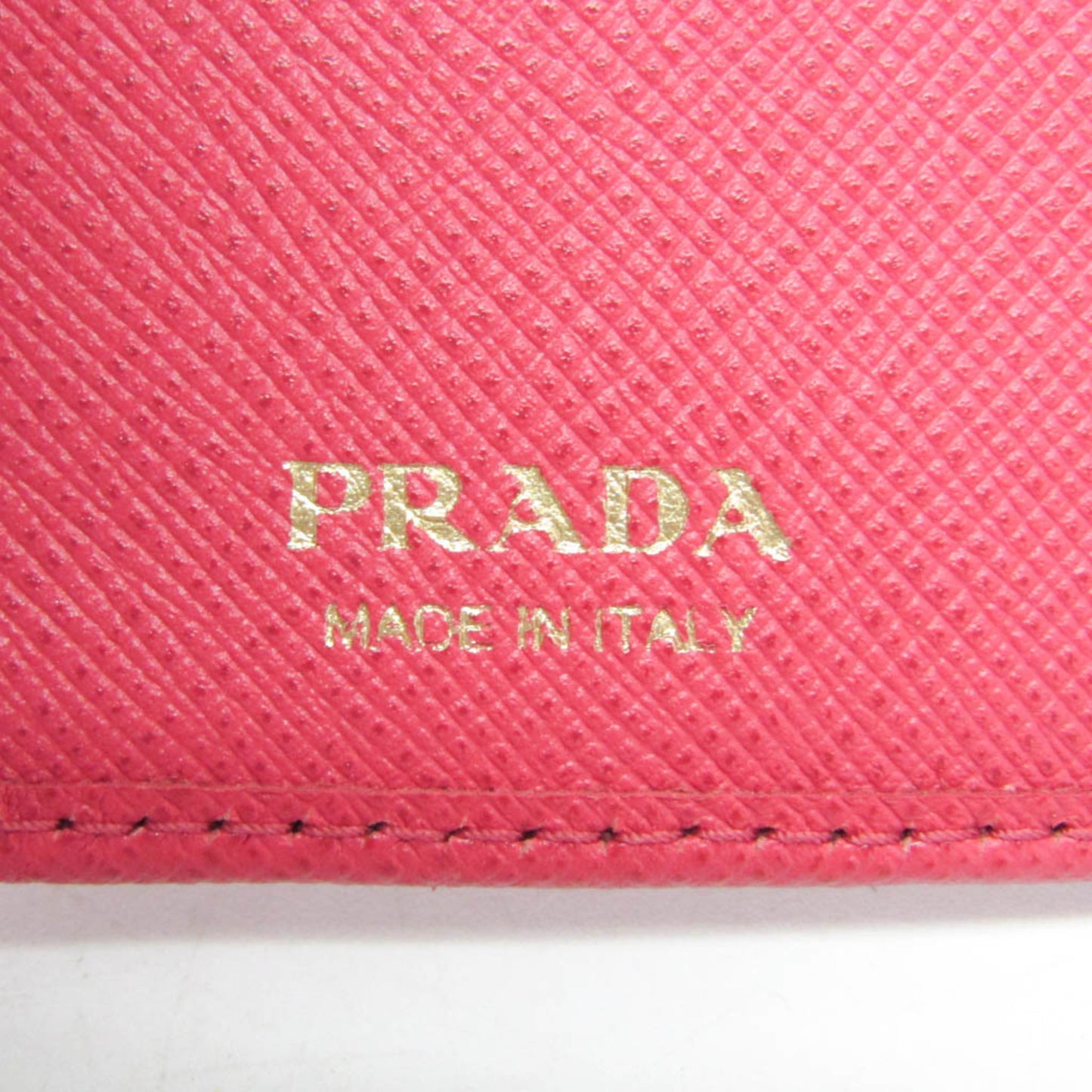 Prada Tab Bifold Wallet Saffiano Leather, Pink, Leather, Wallet
