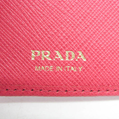 Prada Tab Bifold Wallet Saffiano Leather, Pink, Leather, Wallet