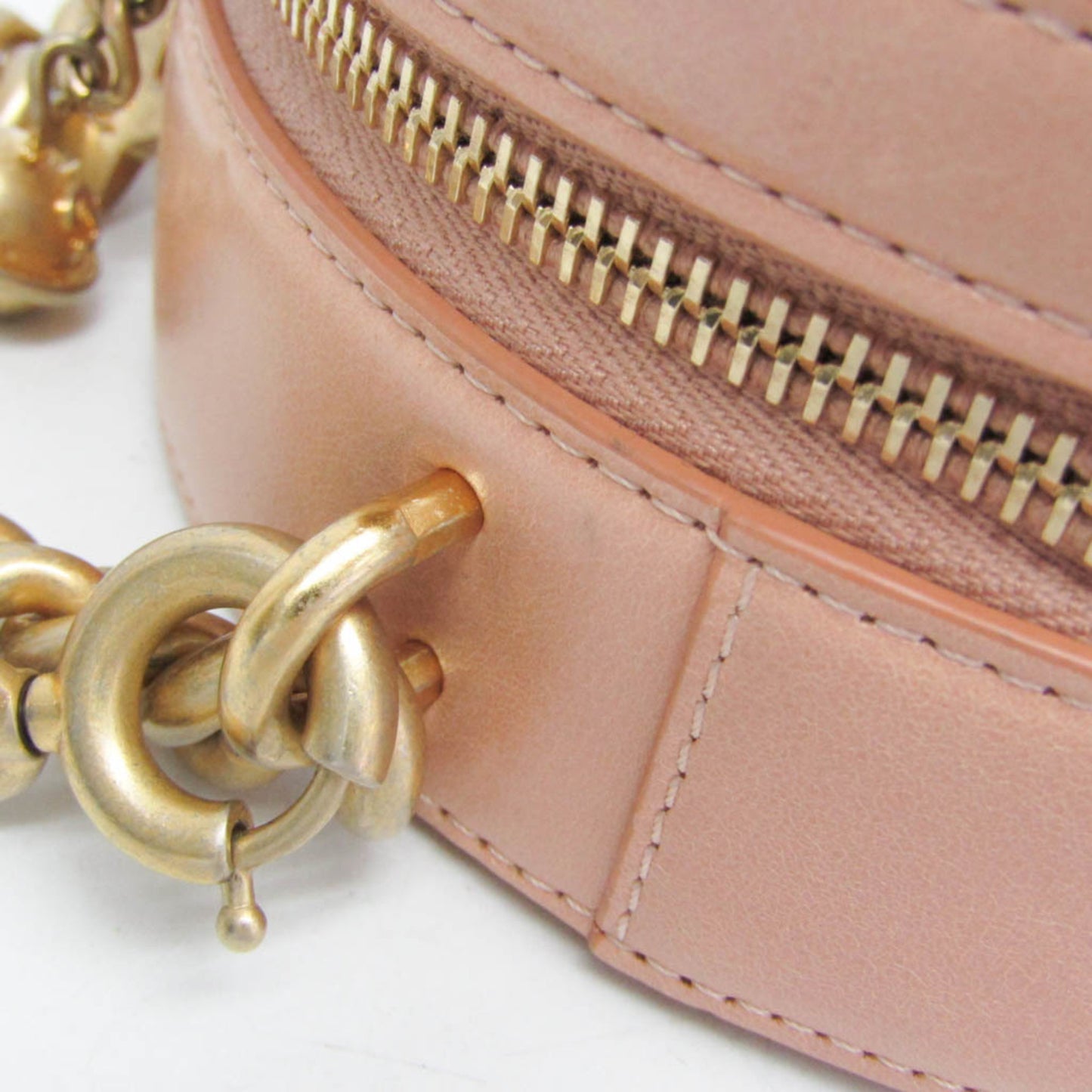 Chanel Round as Earth Crossbody Bag Glazed Calfskin, Pink, Leather, Shoulder Bag