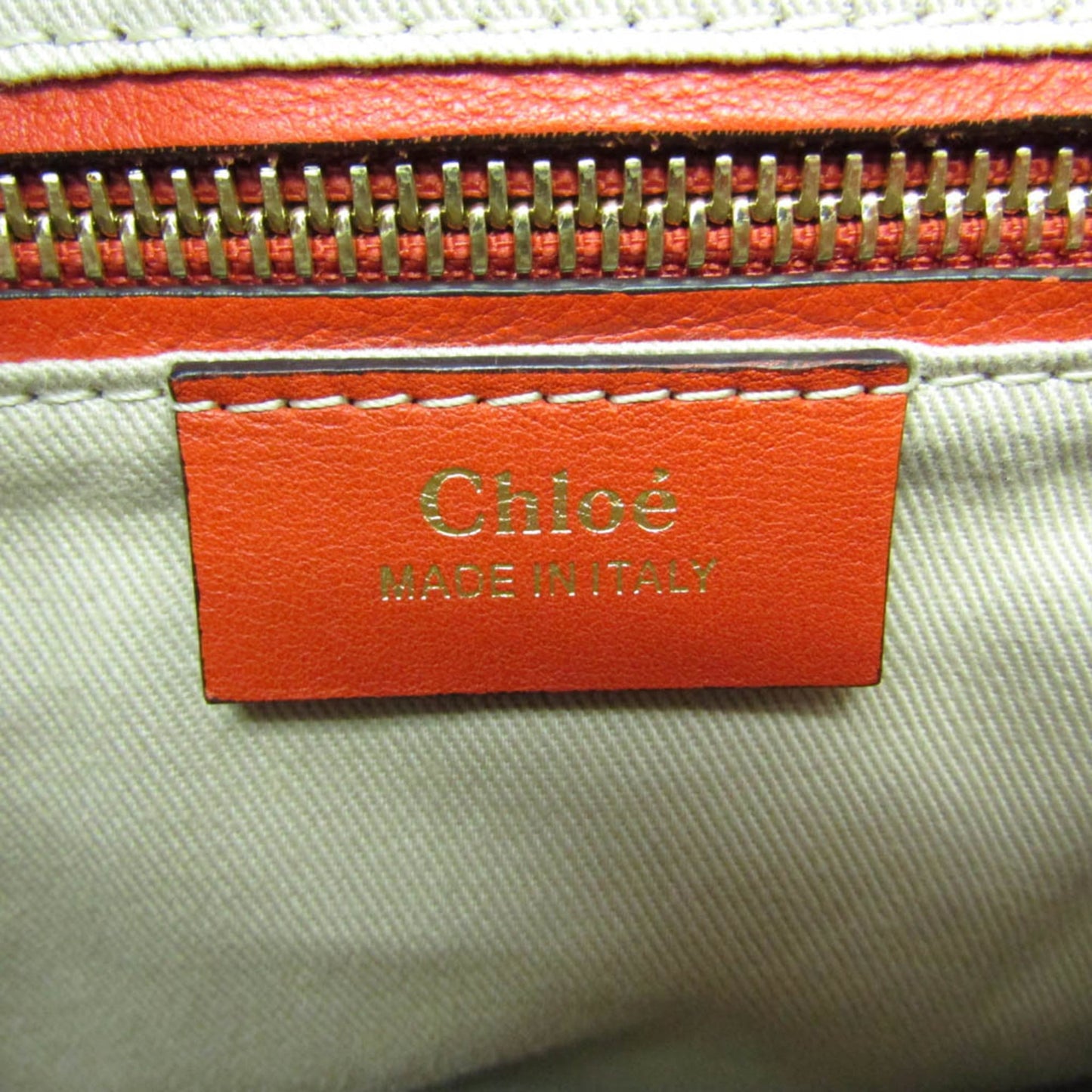 Chloe Faye Backpack Leather and Suede, Orange, Leather, Backpack