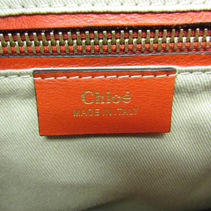 Chloe Faye Backpack Leather and Suede, Orange, Leather, Backpack