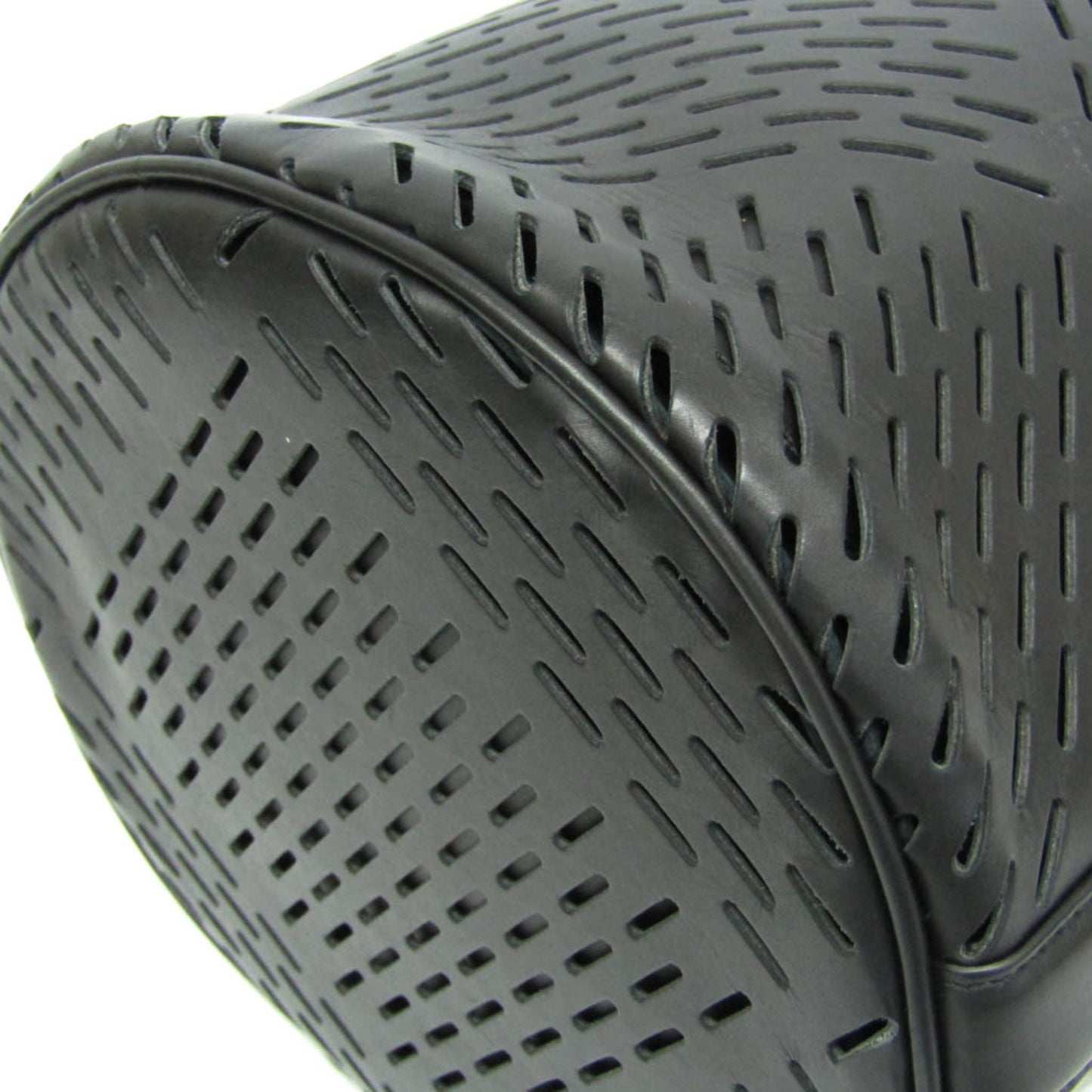 Bottega Veneta Paper Bucket Bag Perforated Leather, Black, Leather, Shoulder Bag
