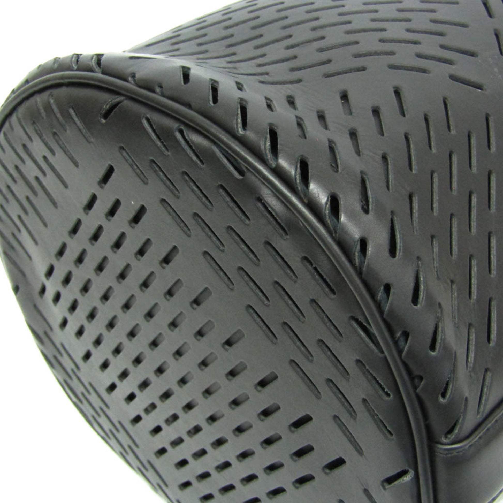 Bottega Veneta Paper Bucket Bag Perforated Leather, Black, Leather, Shoulder Bag