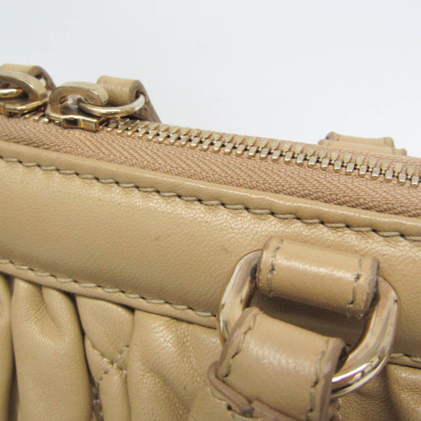 Christian Dior Lady cannage Matelassé, Beige, Leather, Handbag
