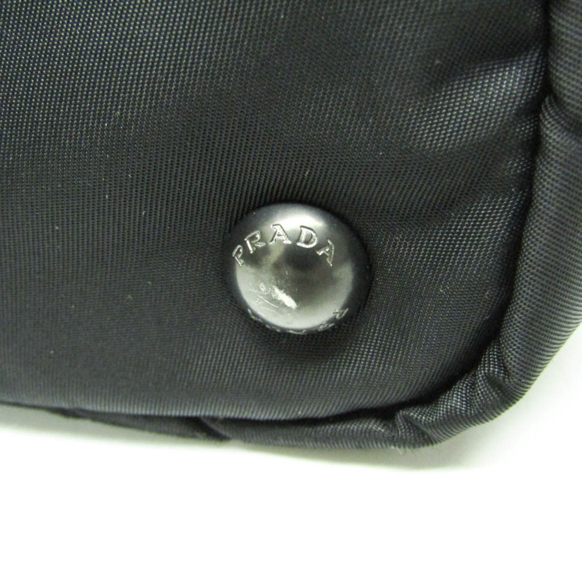 Prada Convertible Double Tote Nappa Leather and Tessuto, Black, Nylon, Handbag