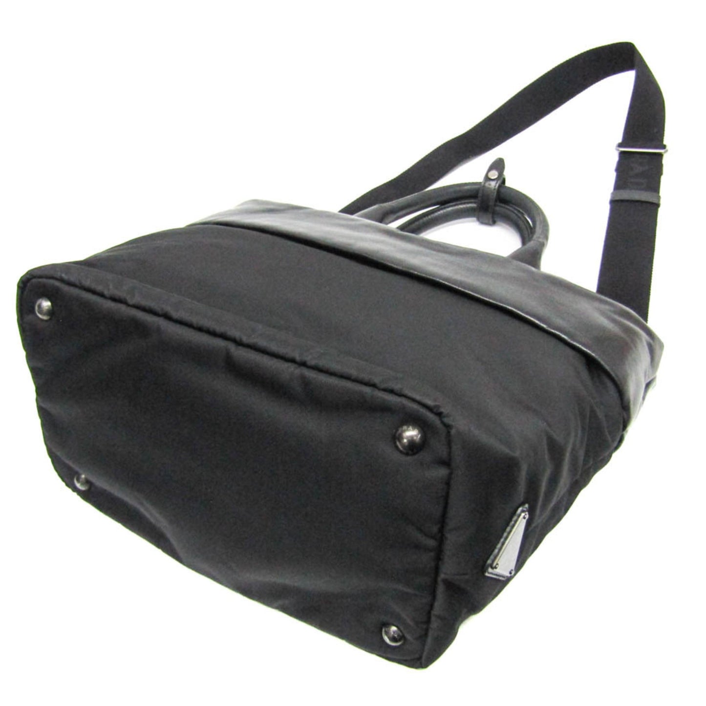 Prada Convertible Double Tote Nappa Leather and Tessuto, Black, Nylon, Handbag