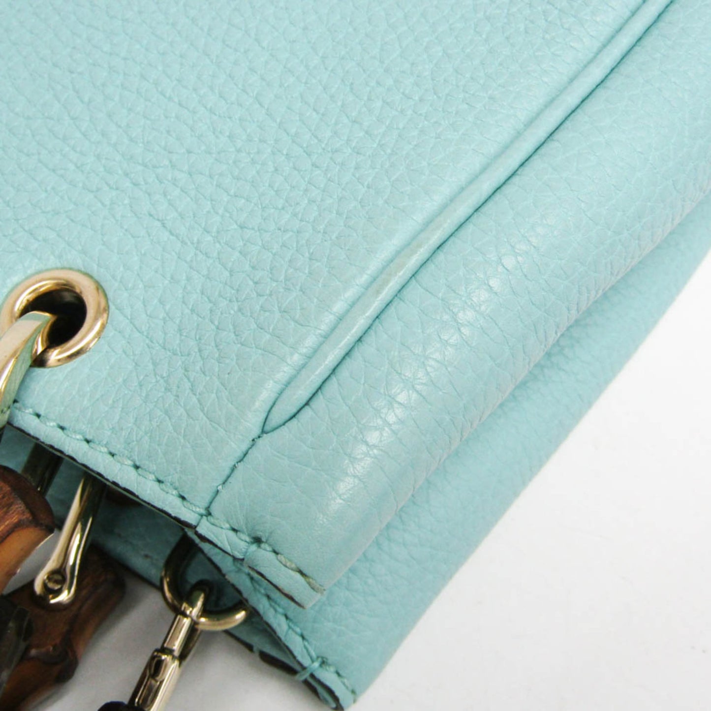 Gucci Bamboo Shopper Tote Leather, Blue, Leather, Tote Bag