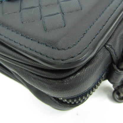 Bottega Veneta Belt Flap Camera Bag Intrecciato Nappa, NAVY, LEATHER, Shoulder bag
