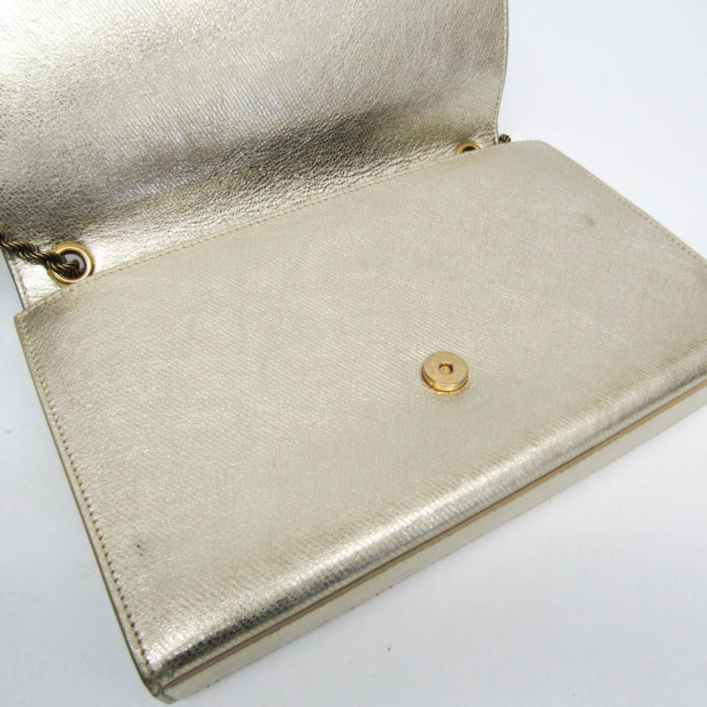 Saint Laurent Classic Monogram Crossbody Bag Calfskin, Gold, Leather, Shoulder Bag