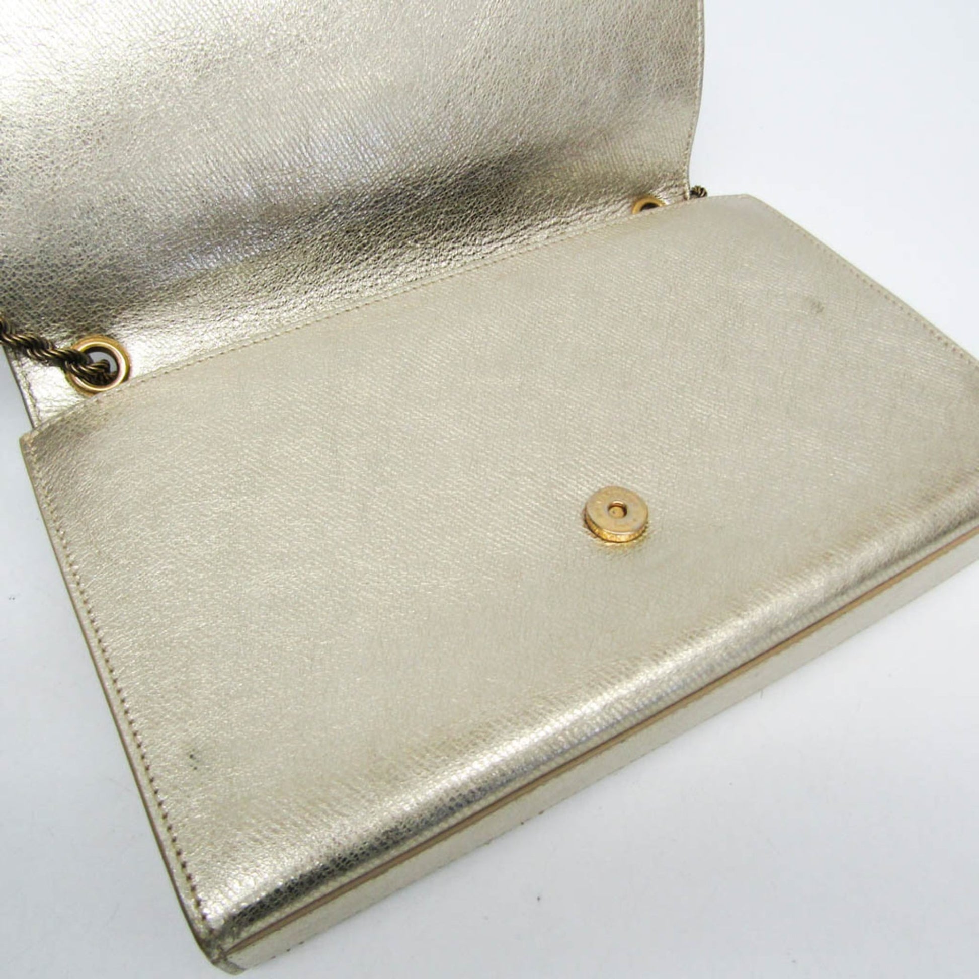Saint Laurent Classic Monogram Crossbody Bag Calfskin, Gold, Leather, Shoulder Bag
