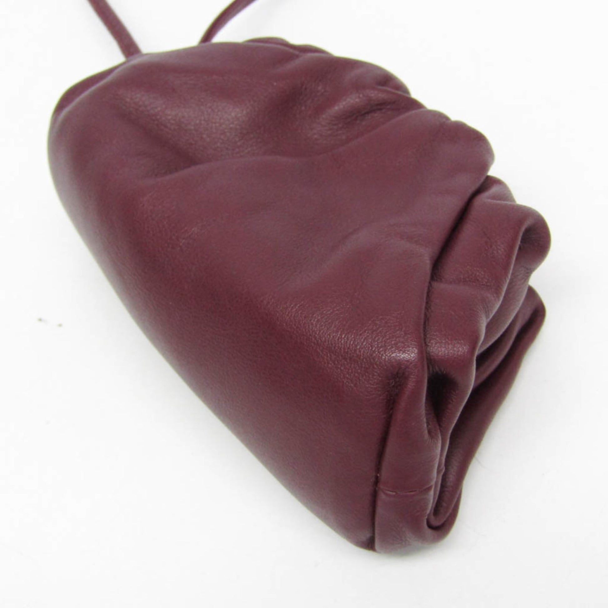 Bottega Veneta The Pouch Leather, Burgundy, Leather, Clutch