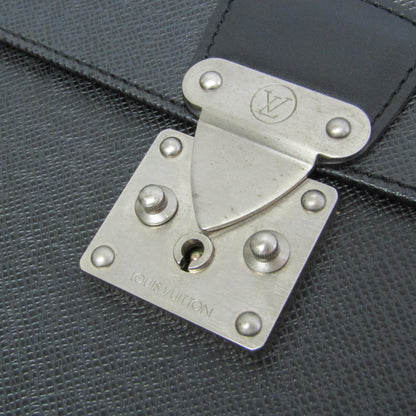 Louis Vuitton Serviette Moskova Briefcase Taiga Leather, Gray, Leather, Briefcase