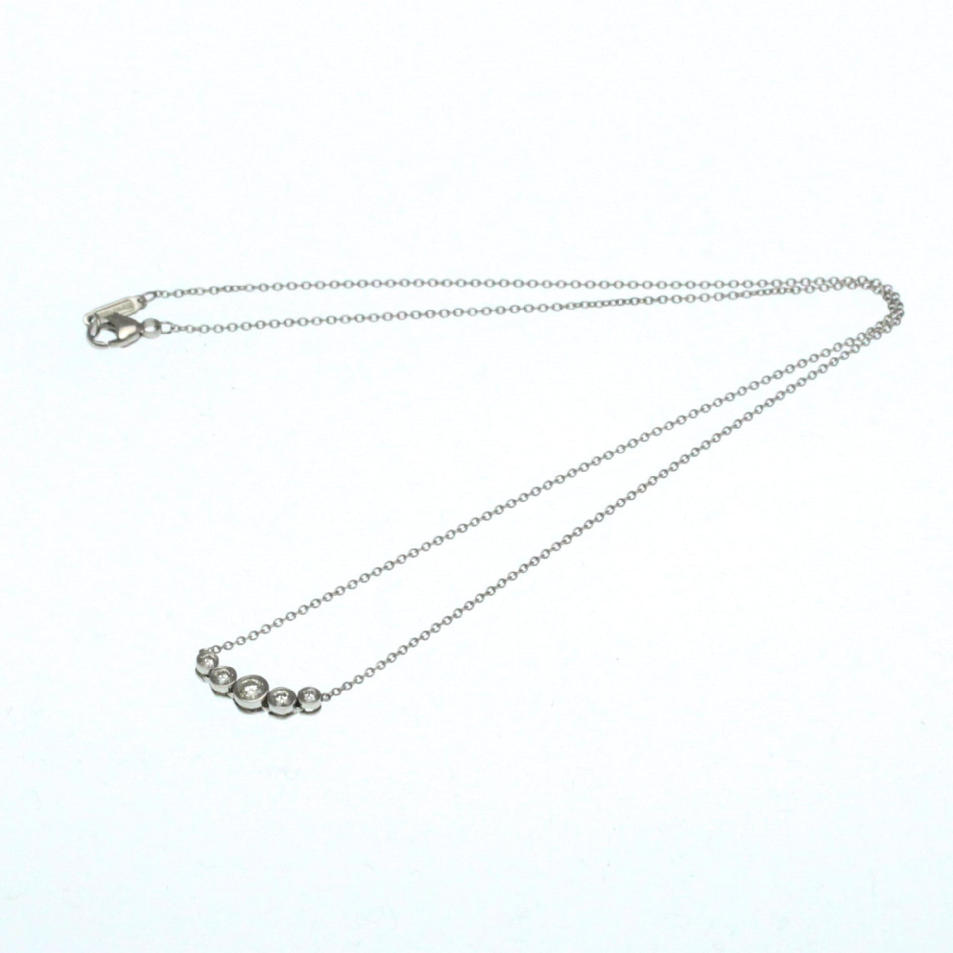 Tiffany & Co. Jazz Graduated Pendant Necklace Platinum and Diamonds, Silver, Platinum, Necklace