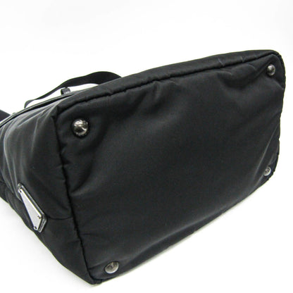 Prada Convertible Double Tote Nappa Leather and Tessuto, Black, Nylon, Handbag