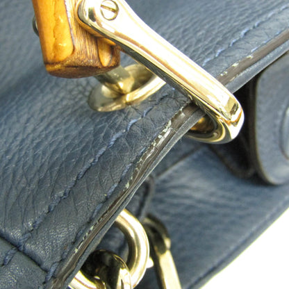 Gucci Bamboo Shopper Tote Leather, Blue, Leather, Tote Bag