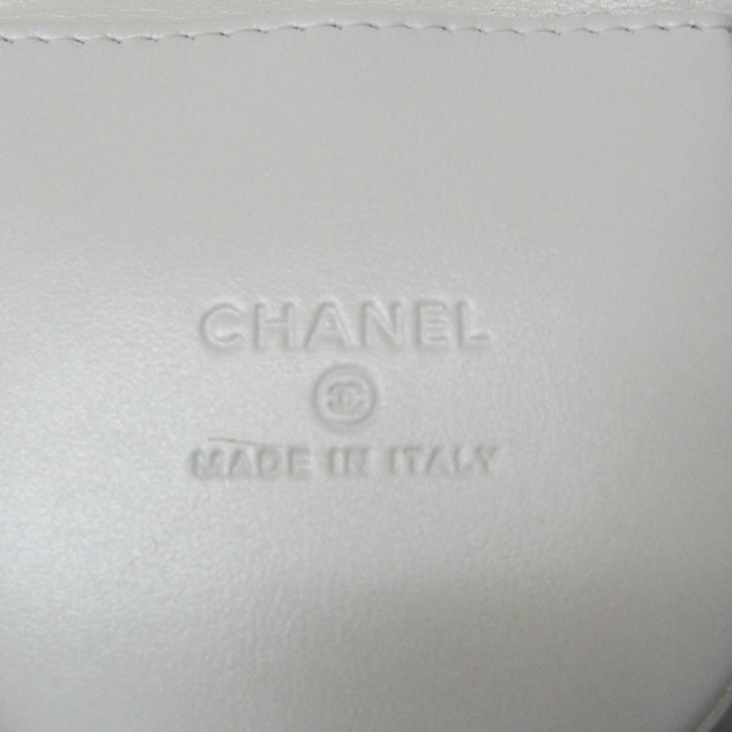 Chanel Chain Around Coin Purse with Chain Quilted Caviar, White, Leather, Shoulder Bag
