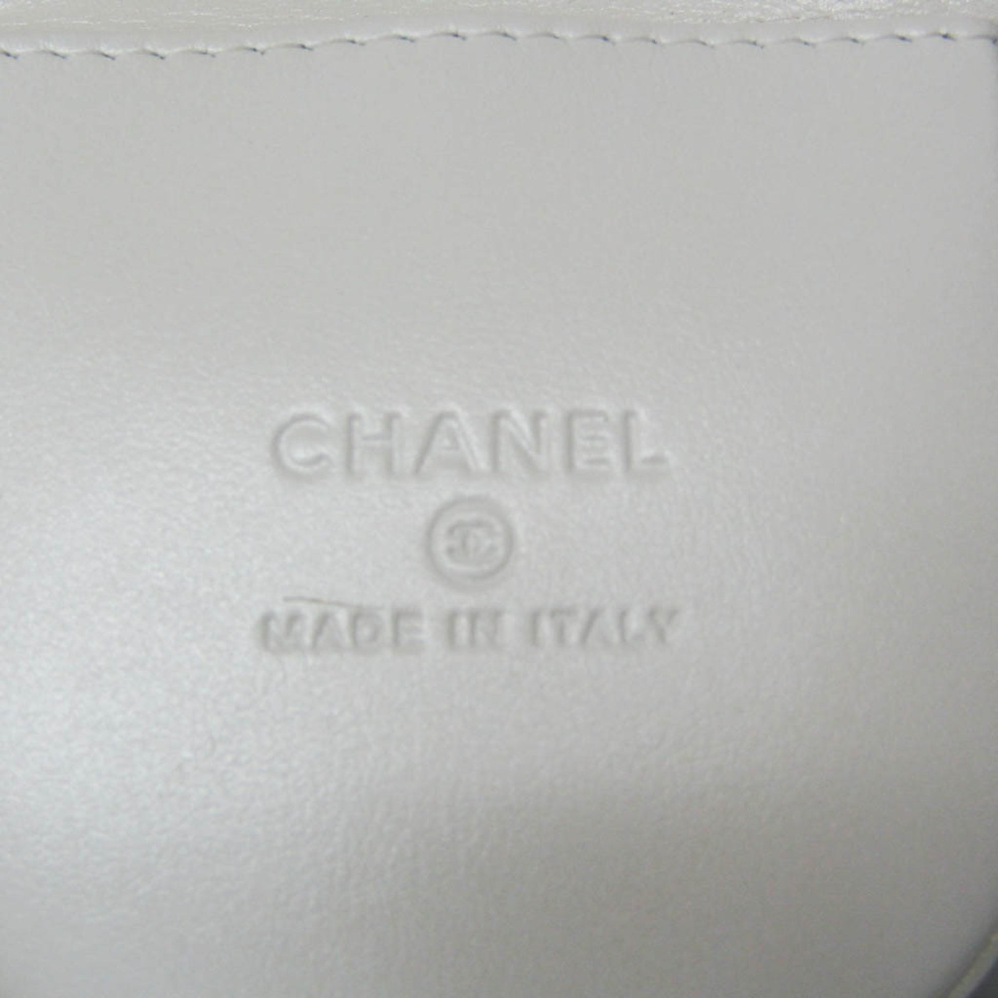 Chanel Chain Around Coin Purse with Chain Quilted Caviar, White, Leather, Shoulder Bag