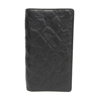 Chanel Lucky Symbols Yen Wallet Embossed Quilted Leather, Black, Leather, Wallet