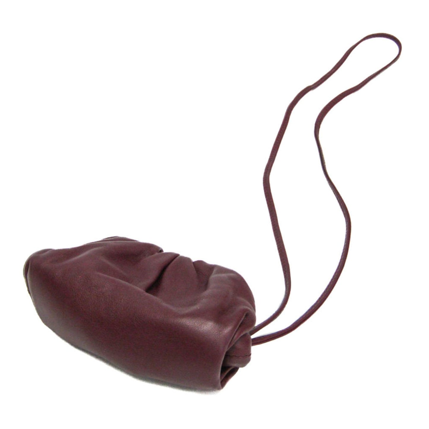Bottega Veneta The Pouch Leather, Burgundy, Leather, Clutch