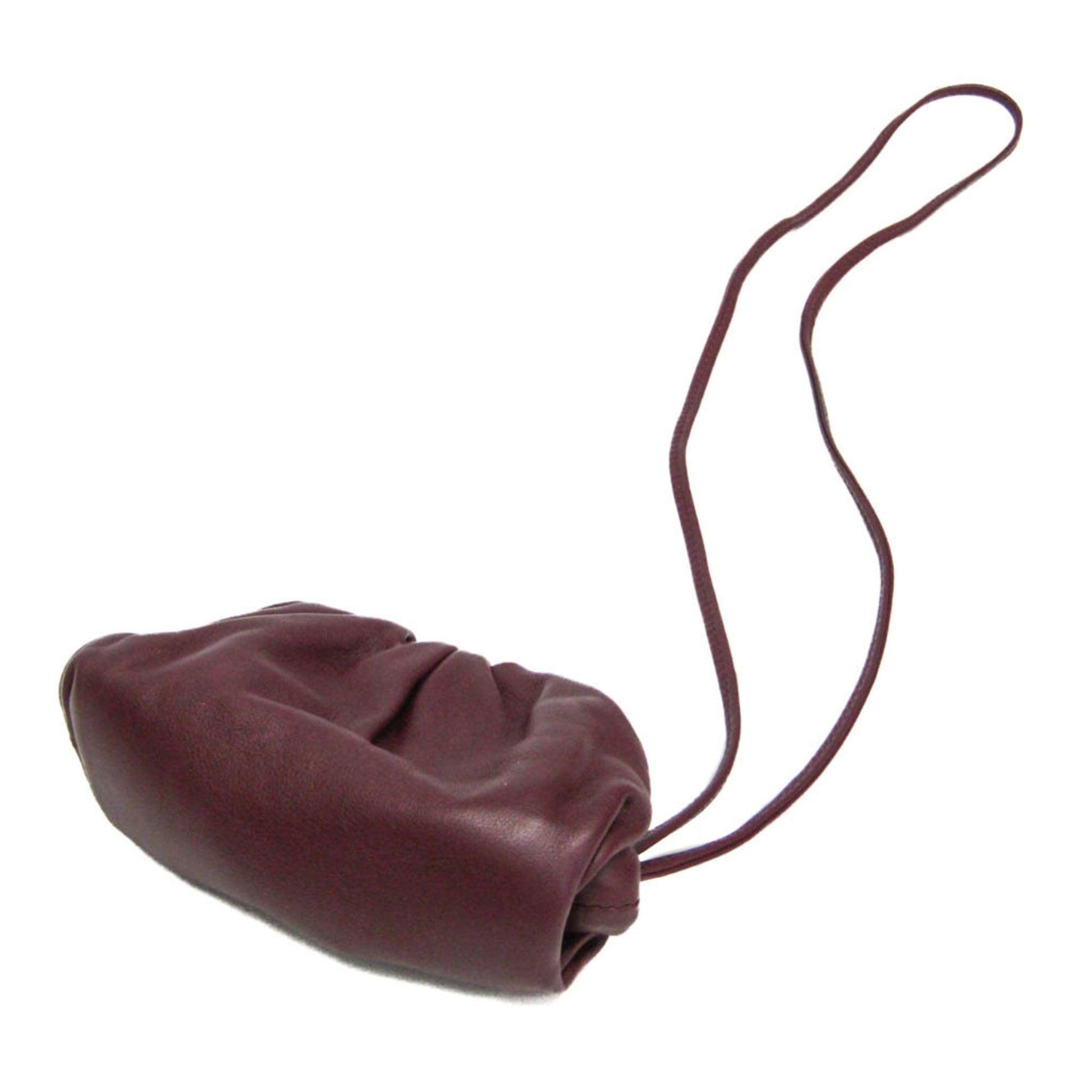 Bottega Veneta The Pouch Leather, Burgundy, Leather, Clutch
