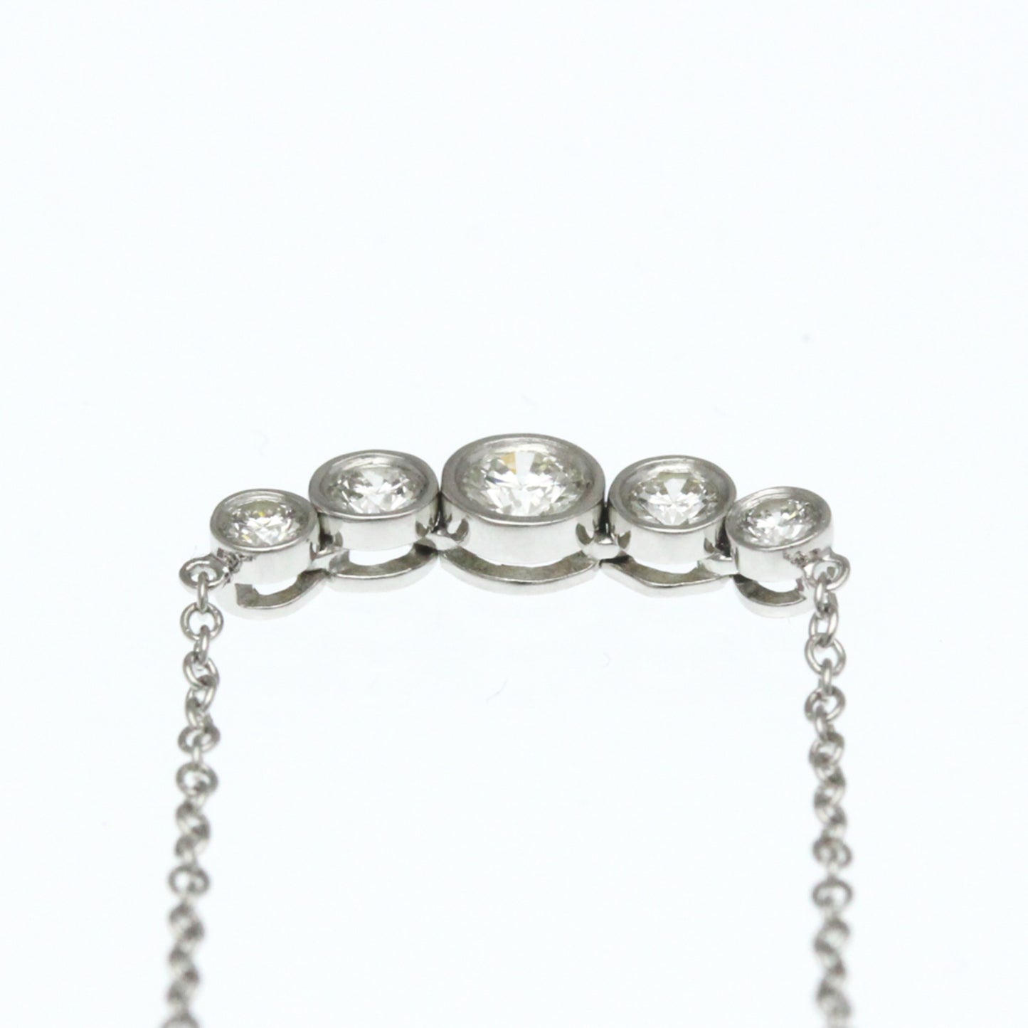 Tiffany & Co. Jazz Graduated Pendant Necklace Platinum and Diamonds, Silver, Platinum, Necklace