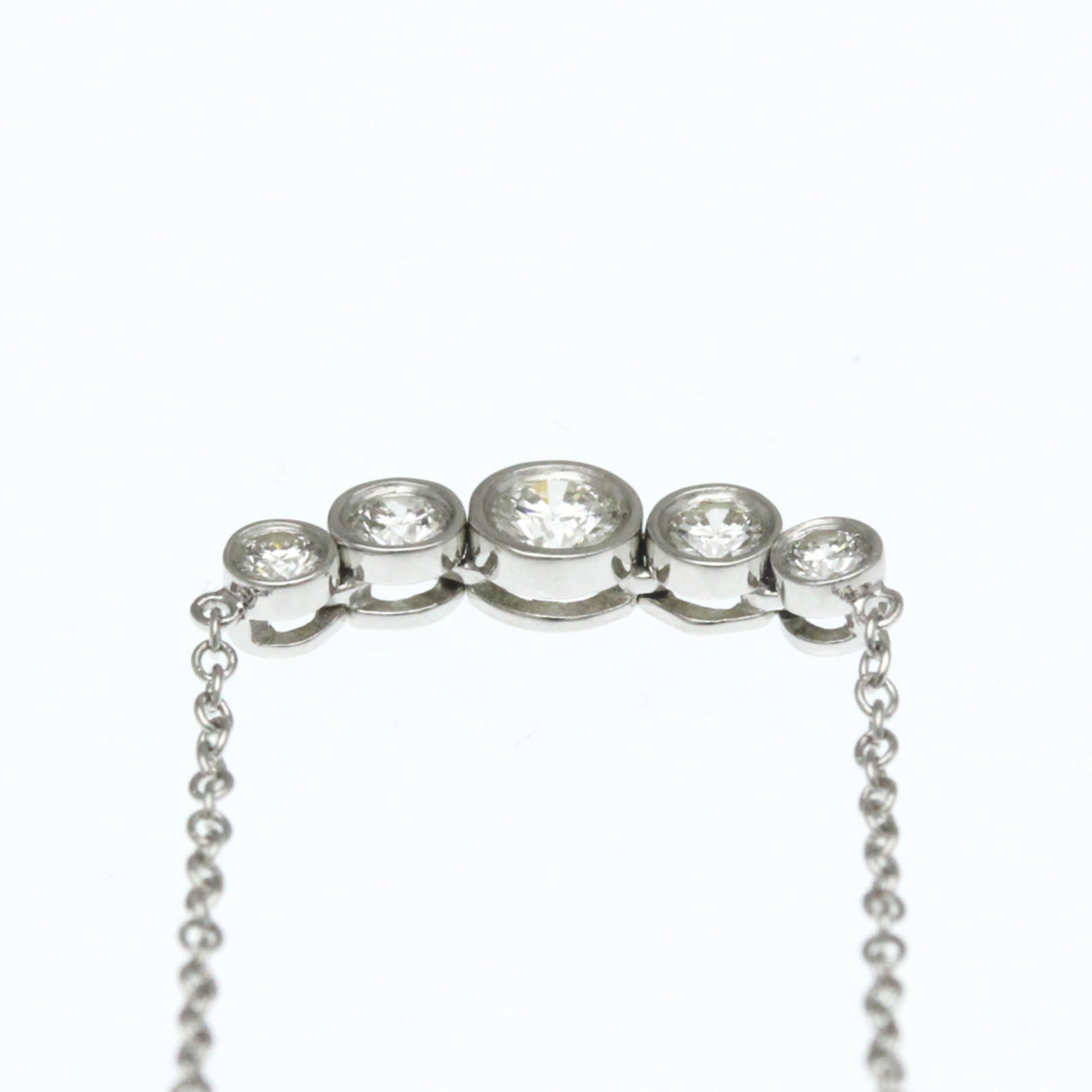 Tiffany & Co. Jazz Graduated Pendant Necklace Platinum and Diamonds, Silver, Platinum, Necklace