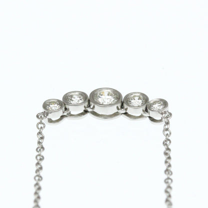 Tiffany & Co. Jazz Graduated Pendant Necklace Platinum and Diamonds, Silver, Platinum, Necklace