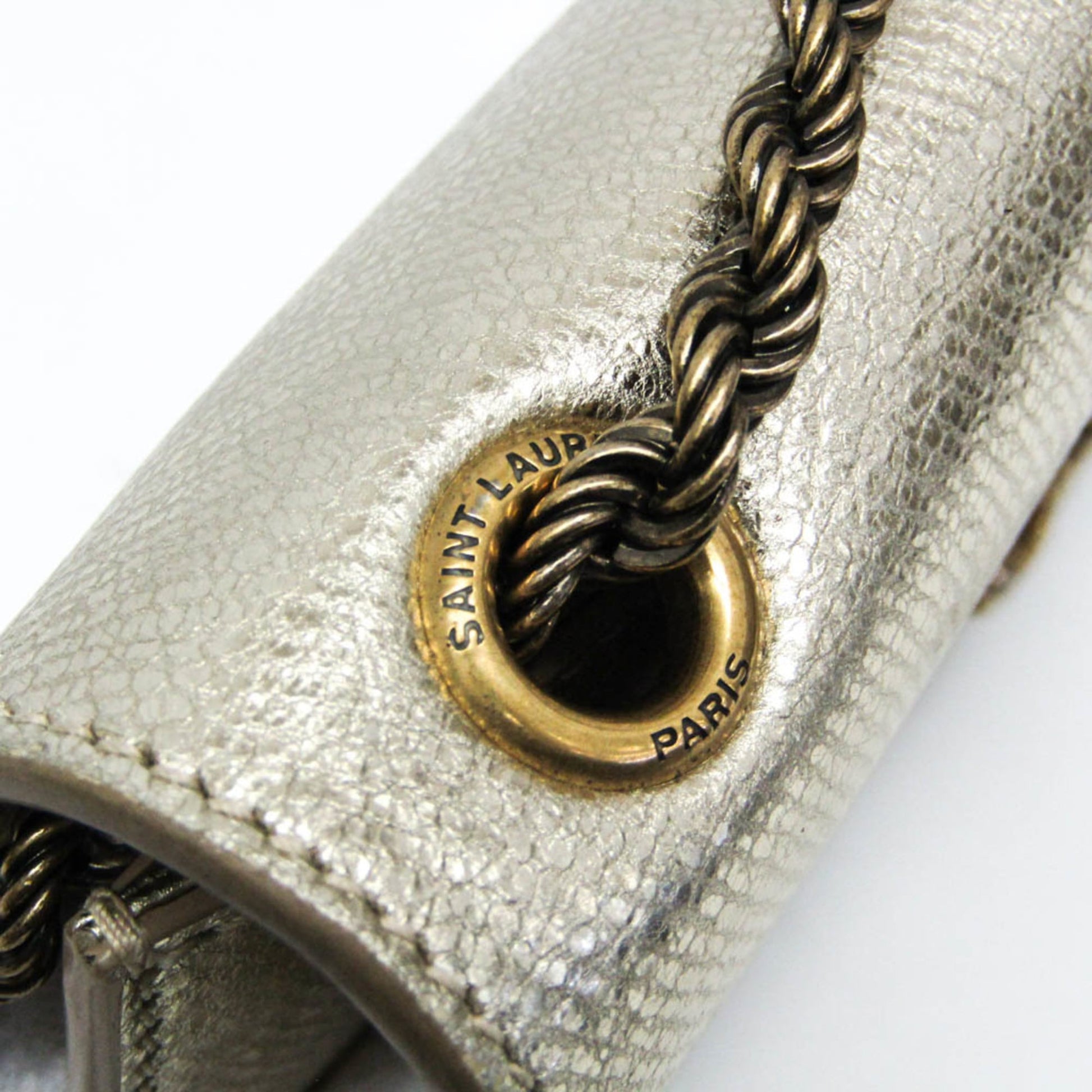 Saint Laurent Classic Monogram Crossbody Bag Calfskin, Gold, Leather, Shoulder Bag