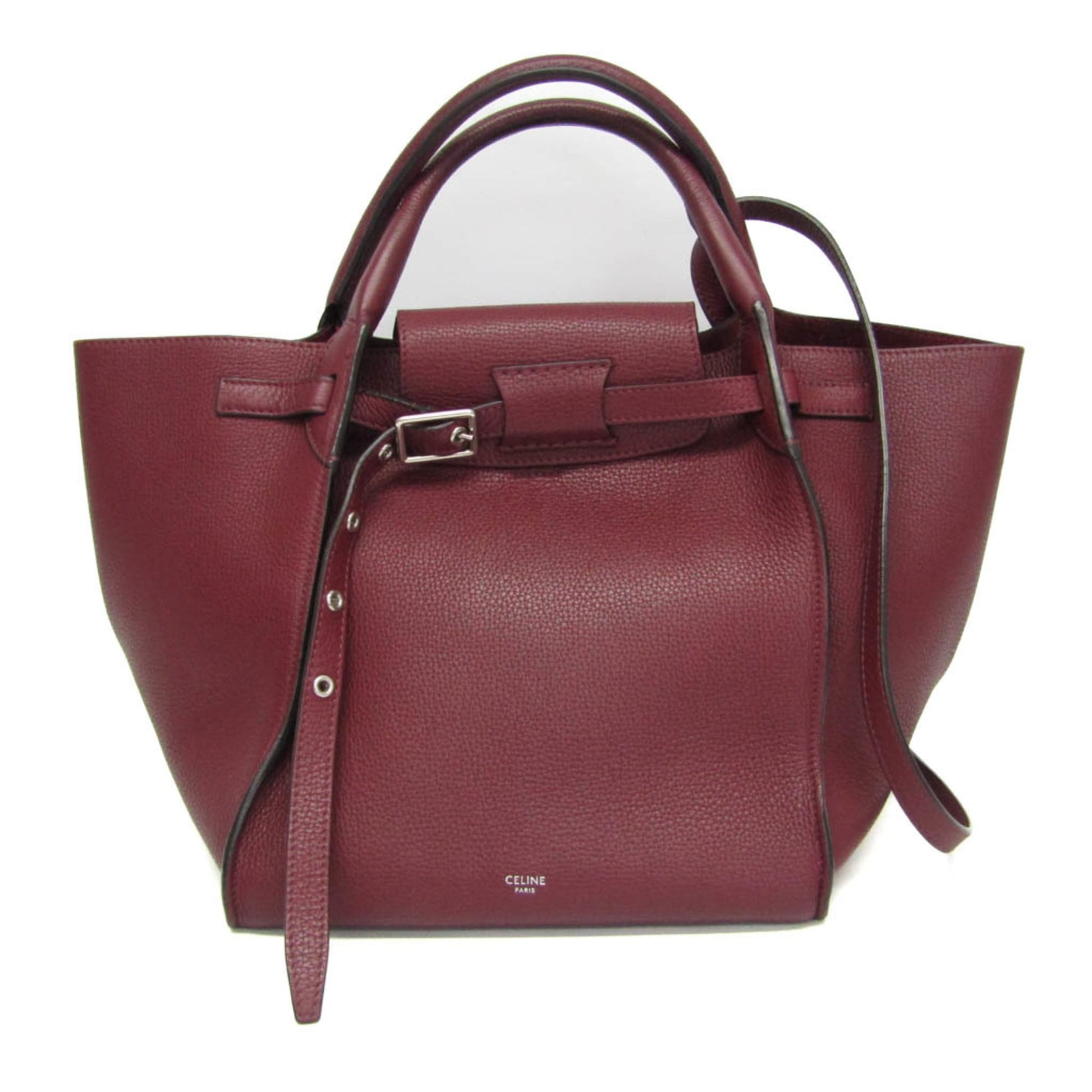 Celine Big Bag Smooth Leather, Burgundy, Leather, Handbag