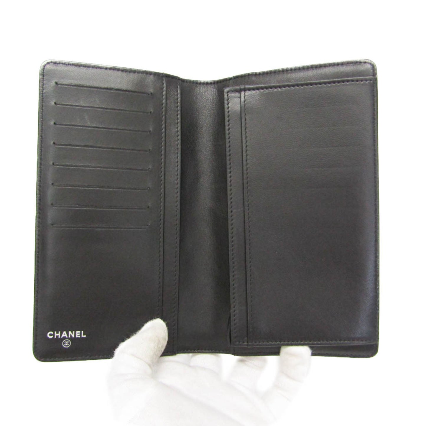 Chanel Lucky Symbols Yen Wallet Embossed Quilted Leather, Black, Leather, Wallet
