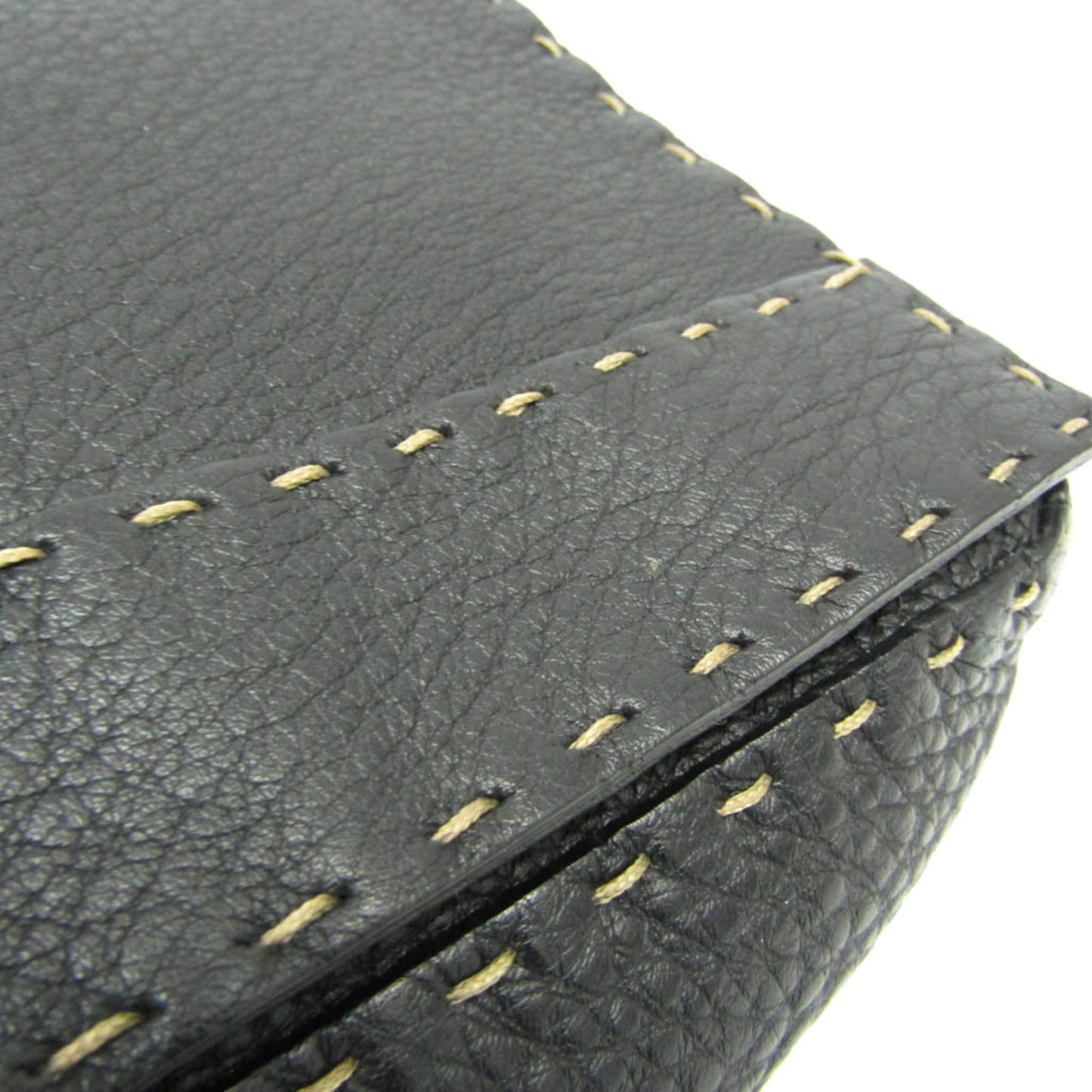 Fendi Selleria Messenger Bag Leather, Black, Leather, Shoulder Bag