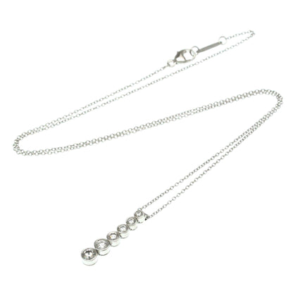 Tiffany & Co. Jazz Graduated Drop Pendant Necklace Platinum and Diamonds, Silver, Platinum, Necklace
