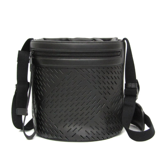 Bottega Veneta Paper Bucket Bag Perforated Leather, Black, Leather, Shoulder Bag