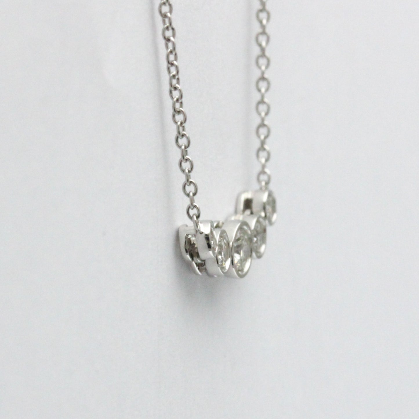 Tiffany & Co. Jazz Graduated Pendant Necklace Platinum and Diamonds, Silver, Platinum, Necklace