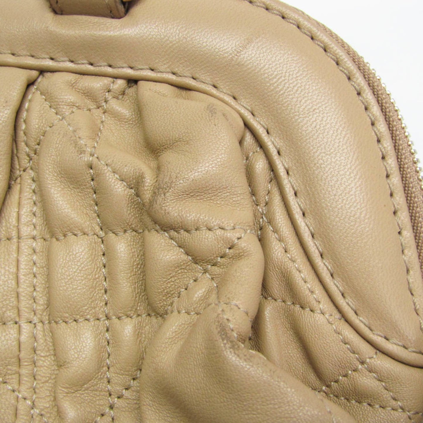 Christian Dior Lady cannage Matelassé, Beige, Leather, Handbag