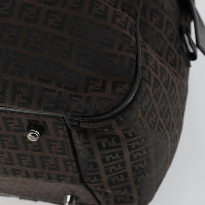 Fendi Vintage Boston Zucchino Canvas, Brown, Canvas, Handbag