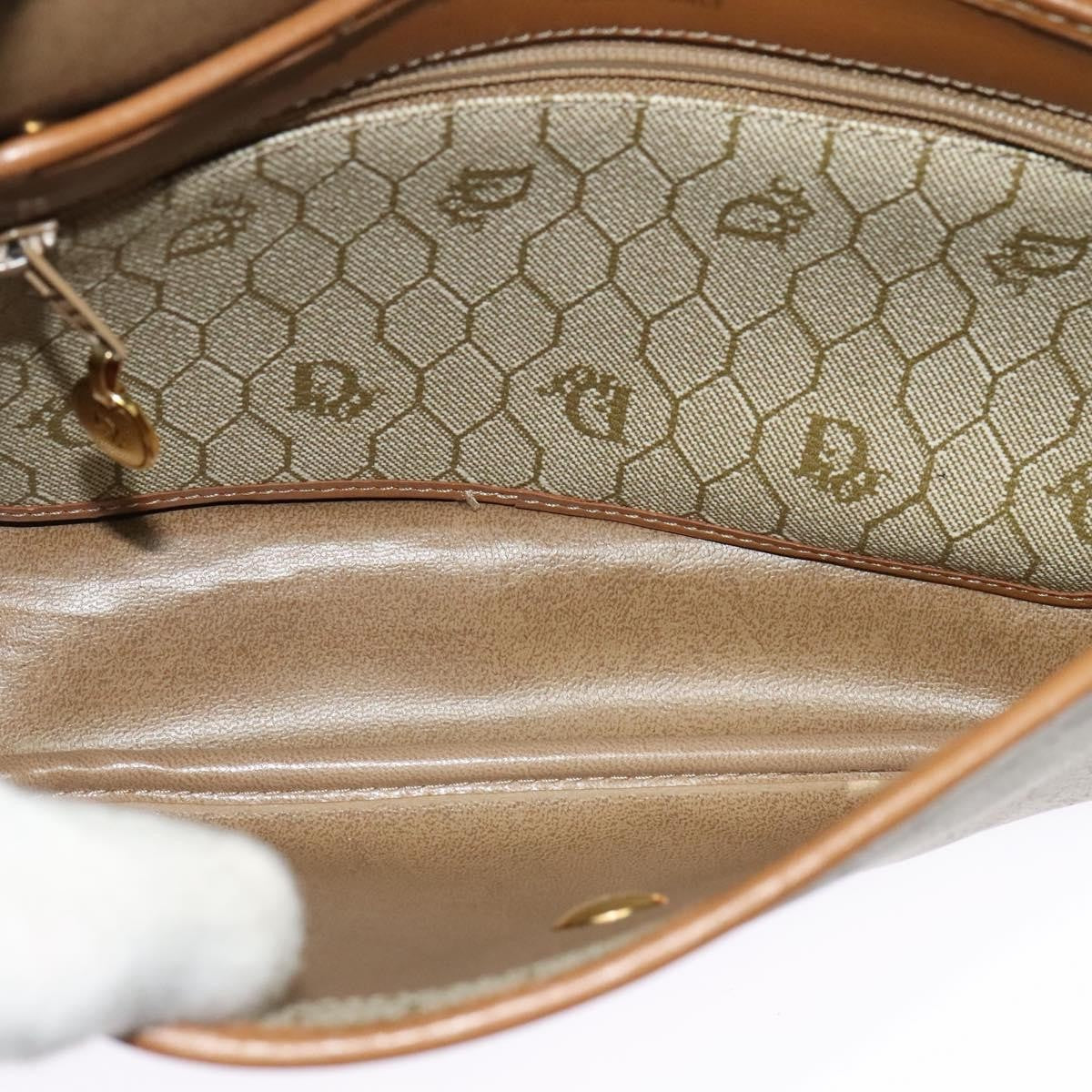 Christian Dior Vintage Honeycomb Canvas, Beige, Canvas, Shoulder Bag