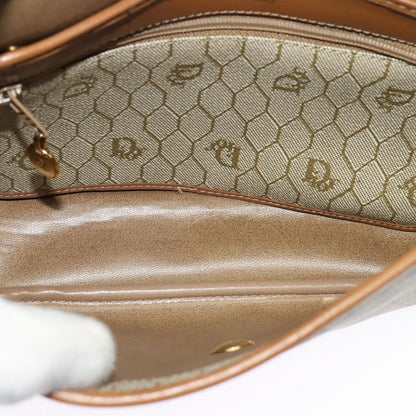 Christian Dior Vintage Honeycomb Canvas, Beige, Canvas, Shoulder Bag