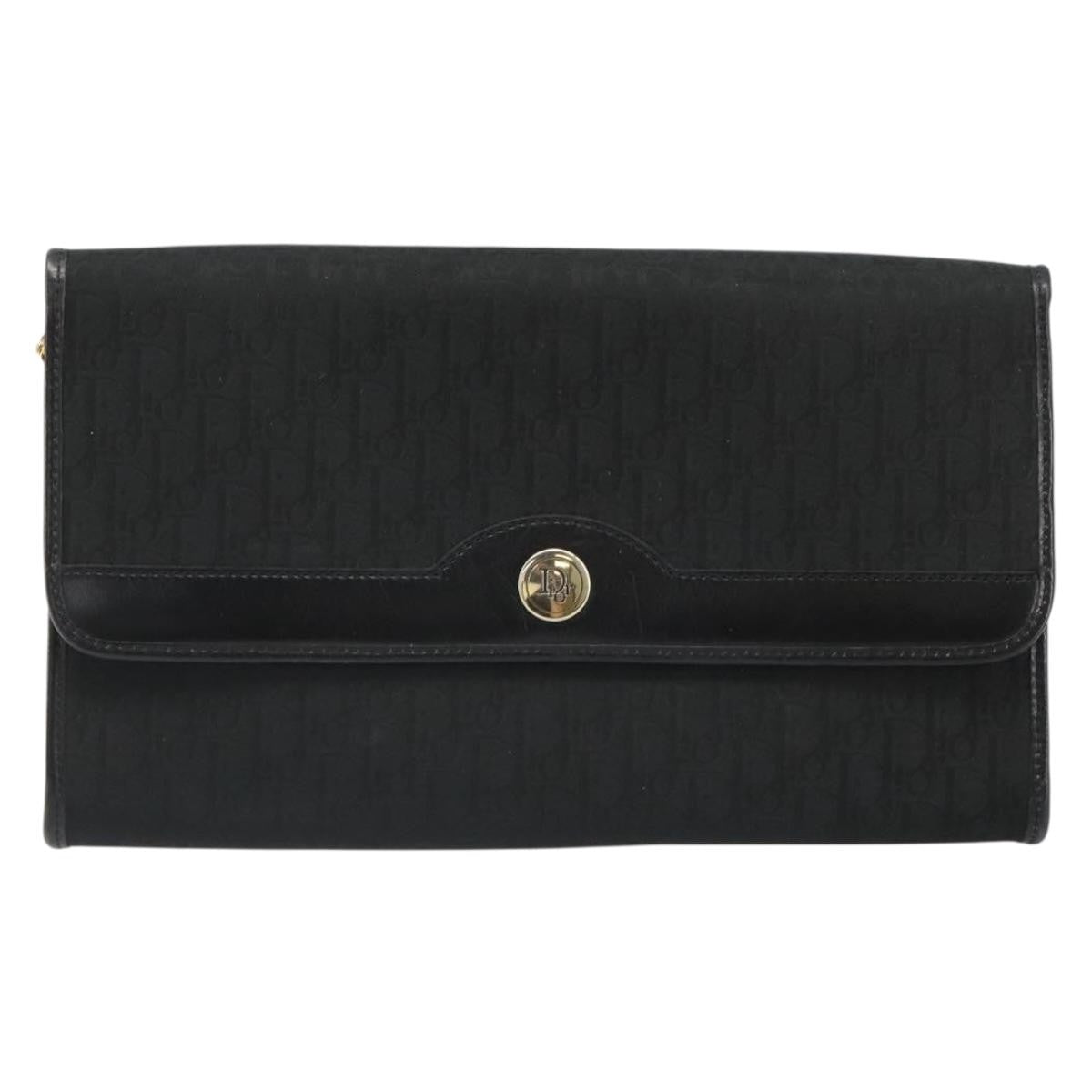 Christian Dior Vintage Trotteur Chain Canvas, Black, Canvas, Shoulder Bag