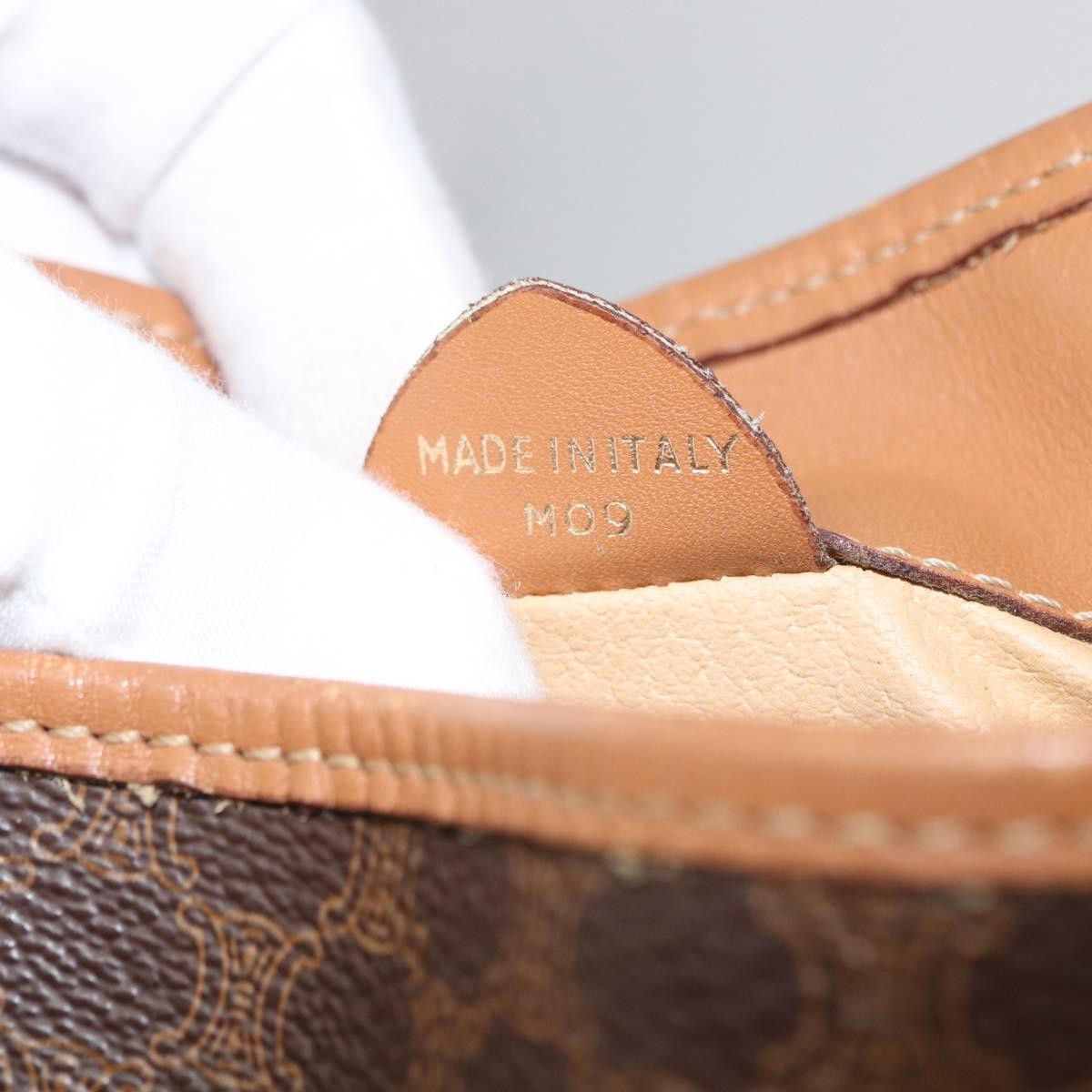 Celine Vintage Shoulder Bag Macadam Canvas & Leather, Brown, Canvas, Shoulder Bag
